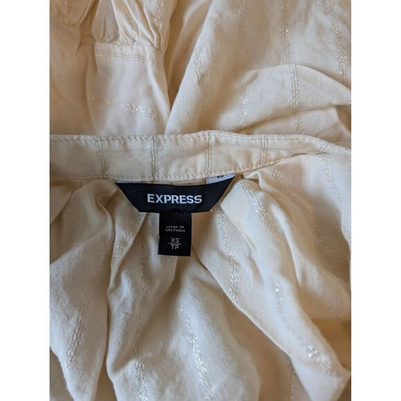 Express XS Blouse With Metallic Stripes & Button Details Boho Fairy - Picture 3 of 4